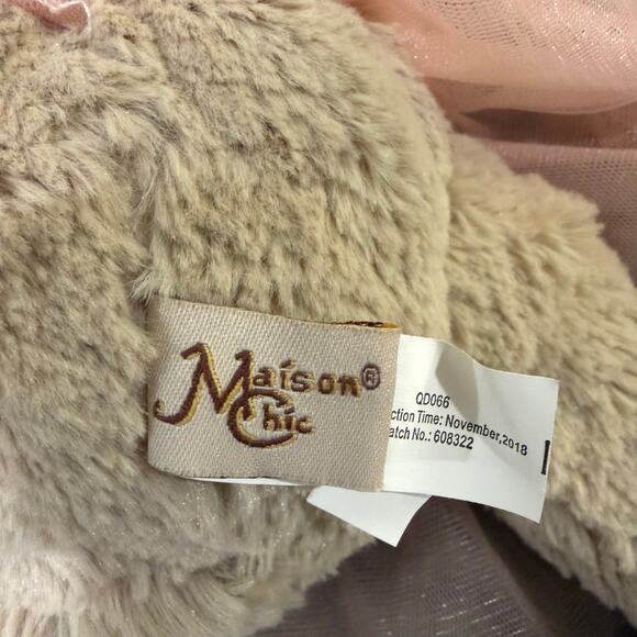 Maison Chic Sloth Ballerina Plush Toy Pink tulle skirt fuzzy torso collectible - Picture 3 of 5